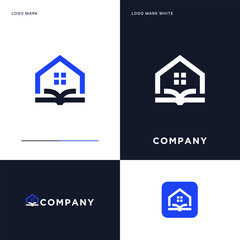 Book House Logo Vector Icon Illustration Design