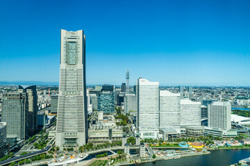 神奈川県横浜市みなとみらいの都市風景