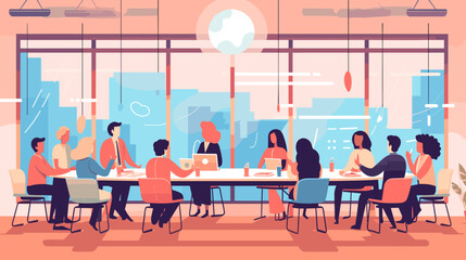 Concept vector illustration of business meeting.