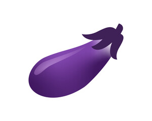 シンプルな紫色のナスのイラスト