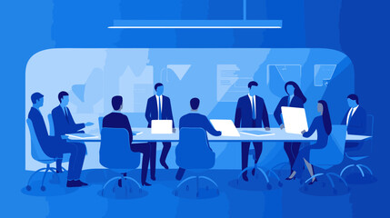 Concept vector illustration of business meeting.