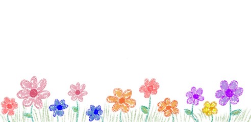 Picture of a flower garden on a white background - obrazy, fototapety, plakaty