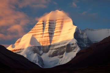 Mount Kailash north face at sunrise, Generative AI