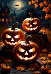 Creepy Halloween pumpkins
