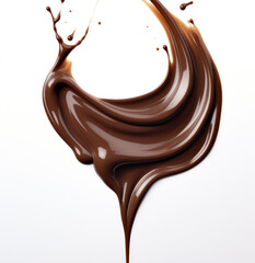 chocolate splash isolated on a white background ,splash of brownish hot coffee