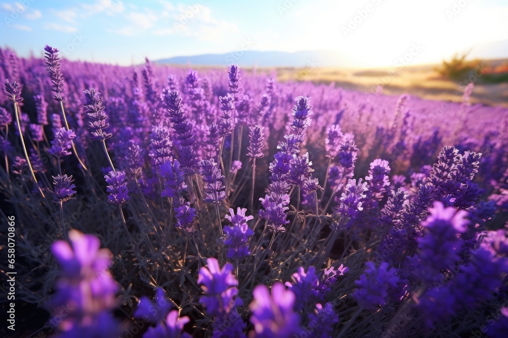 Canvas Prints a patch of lavender flowers in full bloom