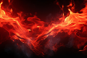 Fototapeta na wymiar hot red neon fire dark background