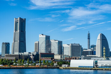 神奈川県横浜市西区みなとみらい地区の都市風景