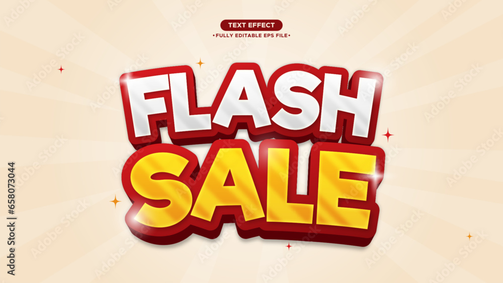 Poster flash sale vector banner and text effect. editable font and text