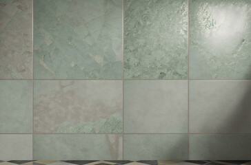 Versatile Green Tiles: Grid Pattern for Stylish Interiors