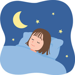 ぐっすり　眠る　若い女性