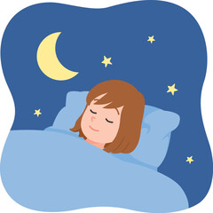 ぐっすり　眠る　若い女性