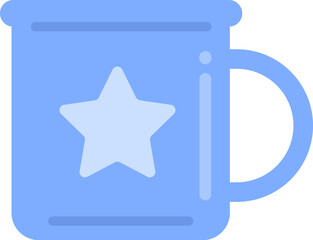 キッズ用の、水色のプラスチックコップのイラスト