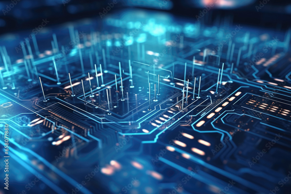 Poster abstract digital background. futuristic technology concept. visualization of information in network