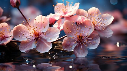 Blossom Wonders with sparkling floating blossoms , illustrator image, HD
