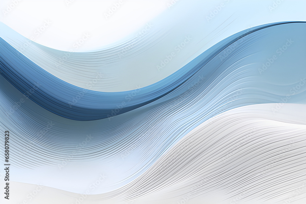 Wall mural abstract moving designed horizontal banner with dark gray, light gray and blue chill colors. fluid c