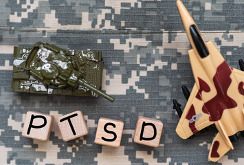 PTSD wooden blocks , Post Traumatic Stress Disorder