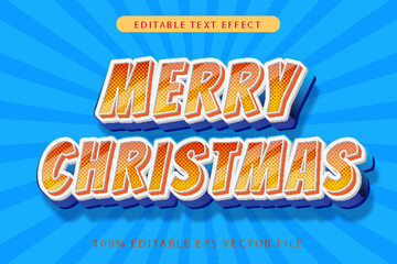 Merry Christmas Editable Text Effect 3d Cartoon Style