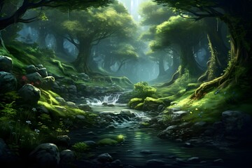 Fototapeta premium Forest wallpaper