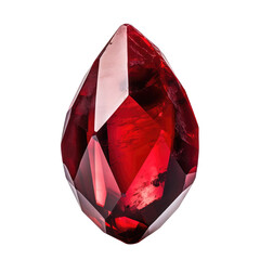red sapphire or stone isolated on white.