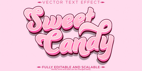 Sweet candy text effect, editable sugar and sweet text style