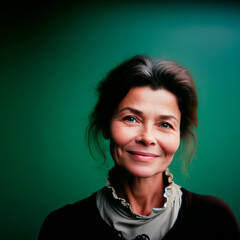 Caucasian middle-age woman smiling