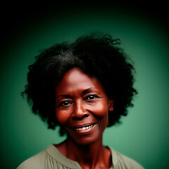Afro-american middle-age woman smiling