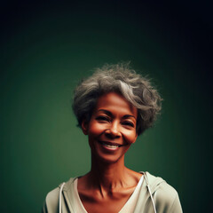 Afro-american middle-age woman smiling