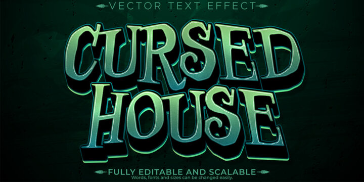 Cursed house text effect, editable haunted and spooky customizable font style