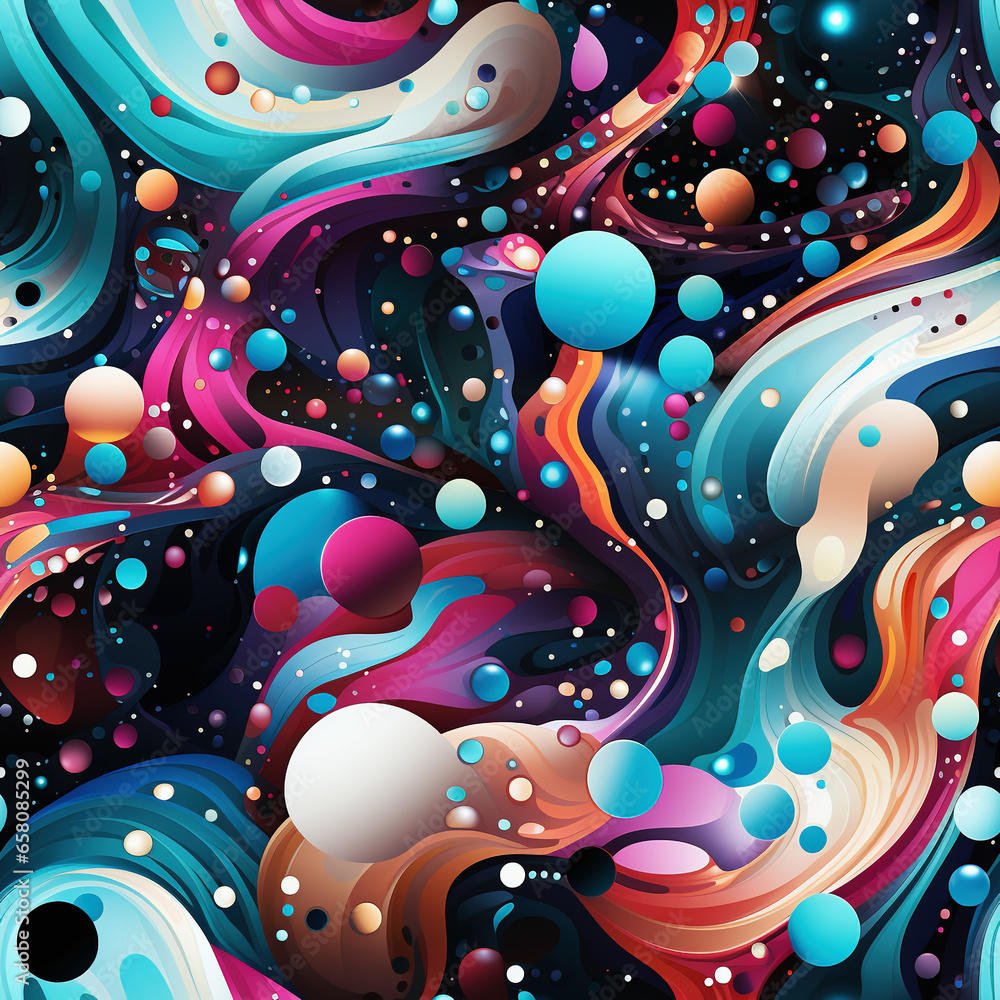 Poster galactic dreams digital paper seamless patterns background