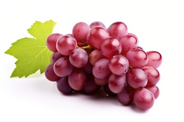 red grapes isolated on white
