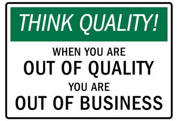 Think safety sign and labels