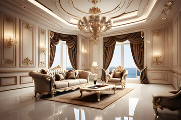 luxury interior room, Generative AI