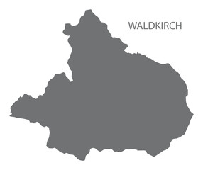 Fototapeta premium Waldkirch German city map grey illustration silhouette shape