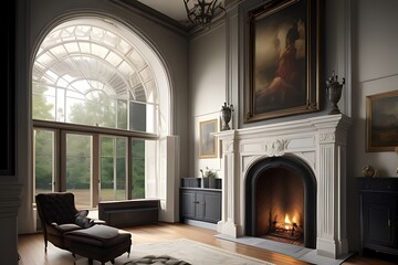 : hall, elegant, fireplace, big windows , painting over the fireplace (1).jpg
Actions: