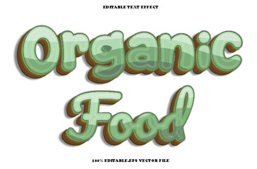 Organic Food Editable Text Effect 3D Emboss Gradient Style