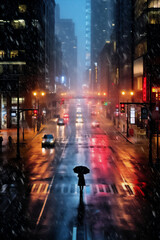 people walking on the street at night in winter