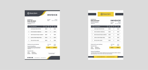 modern invoice template vector design