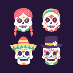 Sugar Skull Illustration Collection Set
