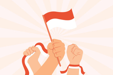 Indonesian Independence Day Flag Illustration