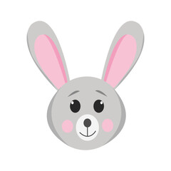 hare cute animal in flat style.