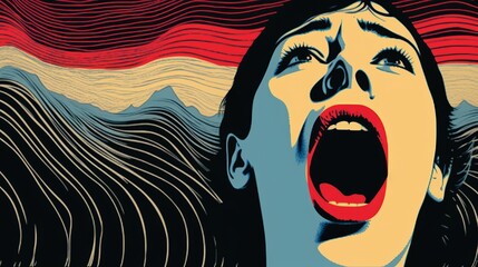 Silent Scream: Sound waves emanating from a mute icon, representing suppressed frustrations