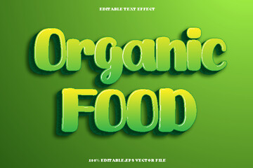 Organic Food Editable Text Effect 3D Emboss Gradient Style