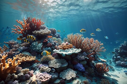  Underwater Scene photorealistic digital art))) depicting