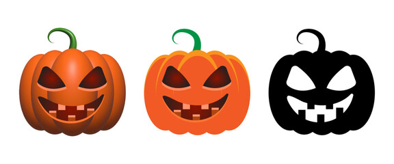 Halloween pumpkin set illustration vector