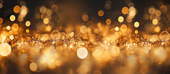 Abstract background with defocused golden lights in bokeh