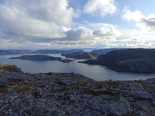 The scenery of Duksfjorden on Mageroya Island, Norway