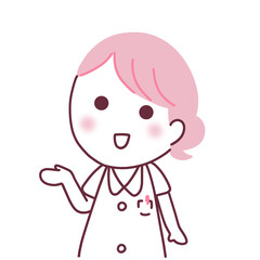 案内する看護師