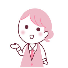 案内をする女性のイラスト