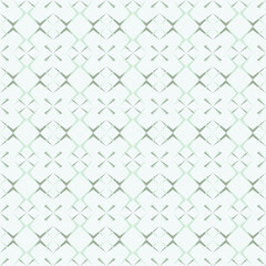 Fototapeta premium Ornamental seamless pattern in sea green color with elements of geometric shapes, template for fabric and wallpaper. Mosaic of green lines with national trend.